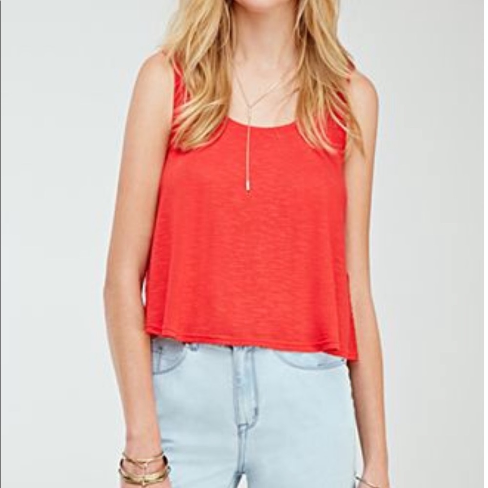 NWT Forever 21 Embroidered Mesh-Back Tank